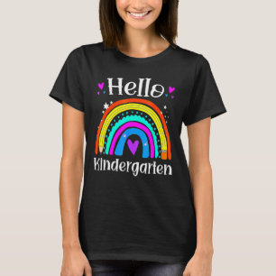 Camiseta Olá Professor do Jardim Infantil Rainbow Kinder De