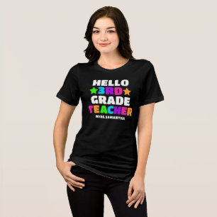 Camiseta Olá Professor do Terceiro Grau Nome De Volta À Esc