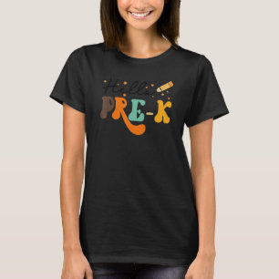 Camiseta Olá Professor Pré-K Retro De Volta À Equipe De Pré
