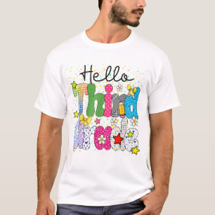 Camiseta Olá Professora Coquete 3º Ano Aluno De Volta À
