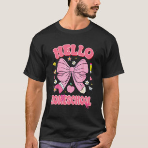 Camiseta Olá Professora de Ensino Domiciliar Laço Coquete V