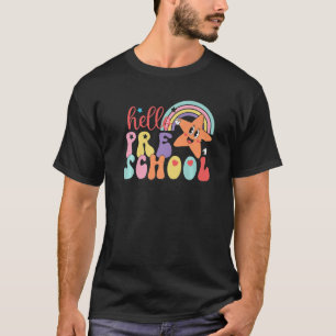 Camiseta Olá Professora de Pré-Escolas de Volta à Menina de