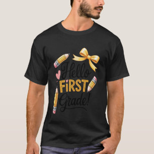 Camiseta Olá Professora do Primeiro Ano Coquette Laço de Lá