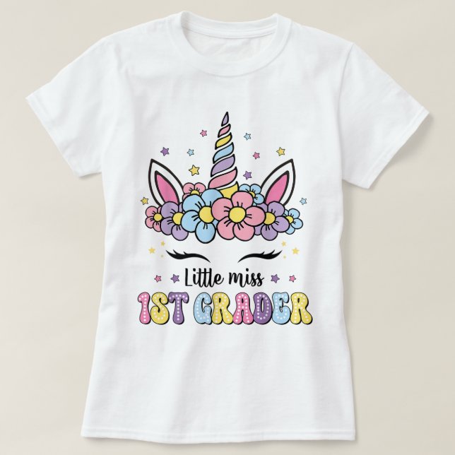 Camiseta Olá Professora do Primeiro Ano Laço de Lápis Coque (Frente do Design)