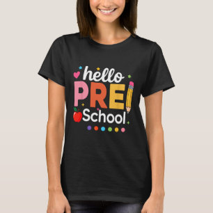 Camiseta Olá Professora Pré-escola Equipe Crianças Pré-k Pr