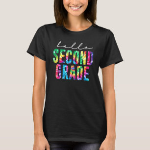 Camiseta Olá professores de Tie Dye da 2ª série Crianças de