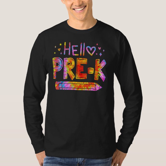 Camiseta Olá, Professores Pré-K De Volta Ao Estudante Escol (Frente)
