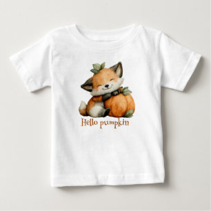 Camiseta Olá Pumpkin Cute Fox Halloween Design