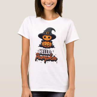 Camiseta Olá Pumpkin Cute Halloween