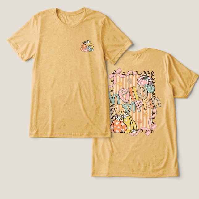 Camiseta Olá Pumpkin Fall (Design Frente e Verso)