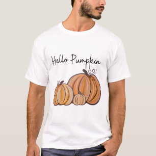 Camiseta Olá Pumpkin Fall Halloween Graphic