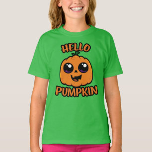 Camiseta Olá, Pumpkin, Festa de Halloween Jack-O-Lanterna