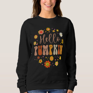 Camiseta Olá Pumpkin Groovy outono Fall Lover Obrigado