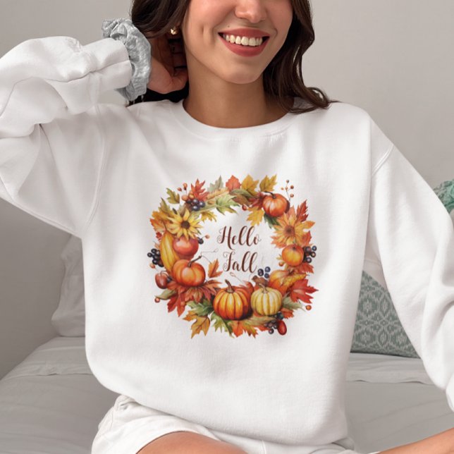 Camiseta Olá Pumpkins, Autumn Fall Vibes (Criador carregado)