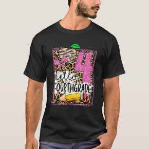 Camiseta Olá Quarta Série Estampa de Leopardo Volta às Aula