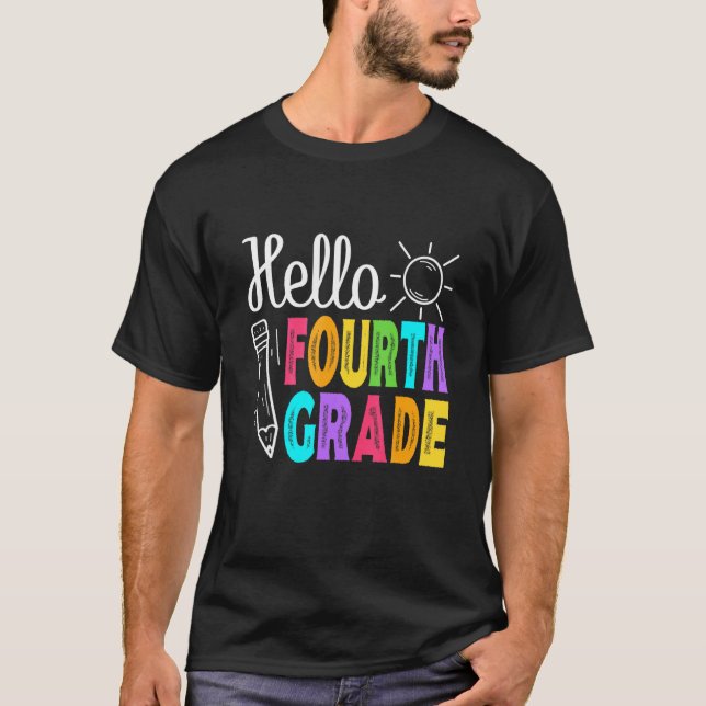 Camiseta Olá Quarto Ano De Volta A Professores Mulheres Rap (Frente)