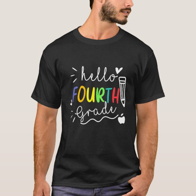Camiseta Olá Quarto Ano Voltando À Escola Para Ensino (Frente)
