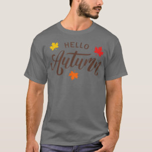 Camiseta Olá, Queda do outono, queda de abóbora para mulher