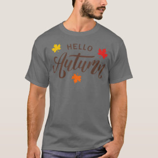 Camiseta Olá, Queda do outono, queda de abóbora para mulher