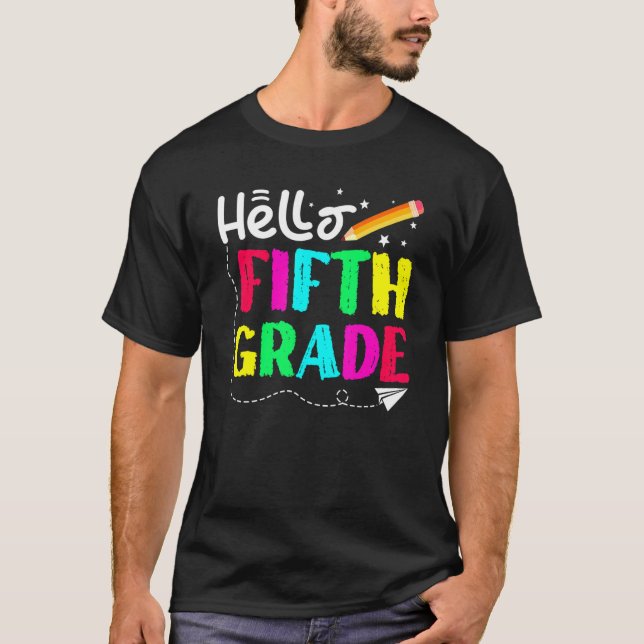 Camiseta Olá, Quinto Ano De Volta Ao Design Da Escola (Frente)