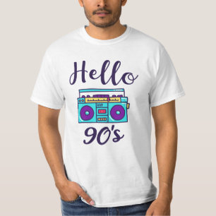 Camiseta Olá reprodutor de cassete de rádio dos anos 90