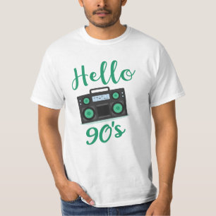Camiseta Olá reprodutor de cassete de rádio dos anos 90