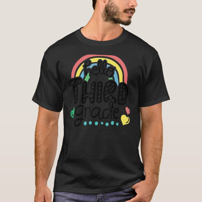Camiseta Olá, Retro De Terceiro Grau De Volta À Escola Vint (Frente)