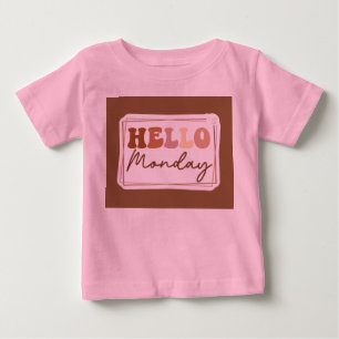 Camiseta Olá segunda-feiraToddler Pink