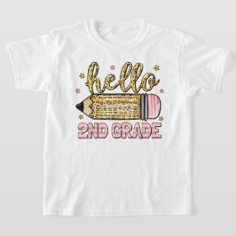 Camiseta Olá Segunda Série Laço Coquete Professora Menina