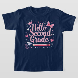 Camiseta Olá Segunda Série Laço Coquete Professora Menina