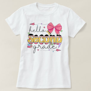 Camiseta Olá Segunda Série Primeiro Dia De Aula Coquette