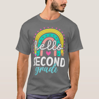 Camiseta Olá, segundo ano, segundo Rainbown Grau Voltar a S