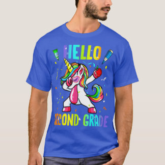 Camiseta Olá segundo Grau Cute Unicorn Bem-Vindo À Escola