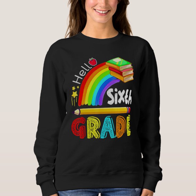 Camiseta Olá, Sexto Grau De 6 De Volta À Escola (Frente)