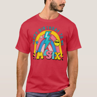 Camiseta Olá Si Rainbow Tenho 6 Anos Feliz Aniversário Gi