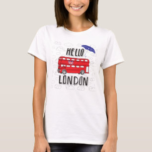 Camiseta Olá! sinal indicado por letras da mão de Londres