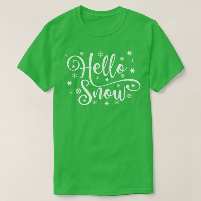 Camiseta Olá Snowflake Snowflake Snowy Winter Snow Day Wome (Frente do Design)