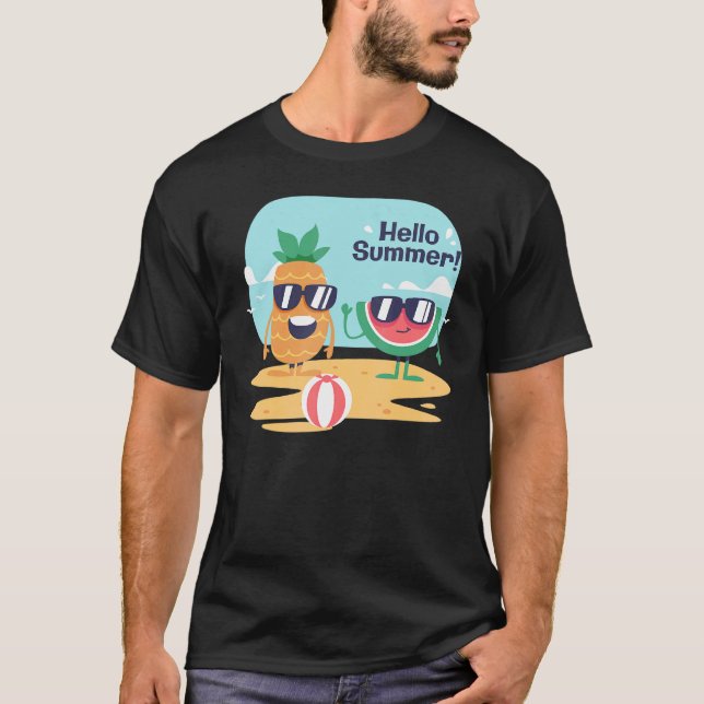 Camiseta Olá Sorvete de férias de verão Sun Beach Men Kids (Frente)