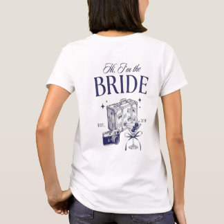 Camiseta Olá, Sou a Noiva Mala de Viagem Retro Casamento de
