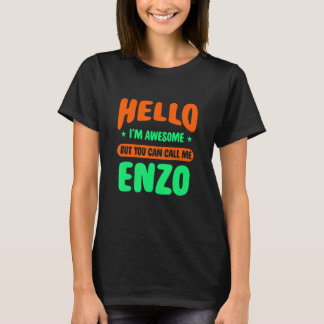Camiseta Olá, sou incrível Chame-me Enzo Nome Personalizado