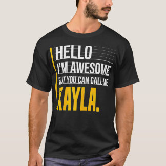 Camiseta Olá, sou incrível, mas me chame de Kayla Yellow En