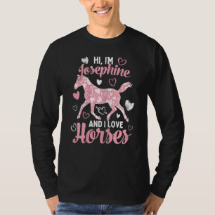 Camiseta Olá, sou Josephine e adoro cavalos, belo coração