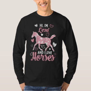 Camiseta Olá, sou Lexi e adoro cavalos, bom padrão cardíaco