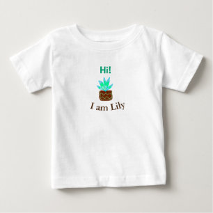 Camiseta Olá, sou Lily Cacto Suculto, adicione nome aquarel