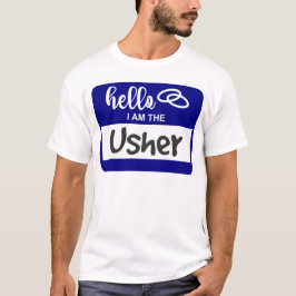 Camiseta Olá, sou o Crachá do nome do casamento de Usher