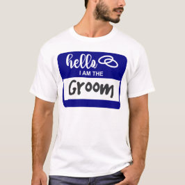 Camiseta Olá, sou o Crachá do nome do casamento nobre