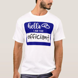 Camiseta Olá, sou o Crachá do Nome do Casamento Oficiente