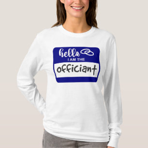 Camiseta Olá, sou o Crachá do Nome do Casamento Oficiente