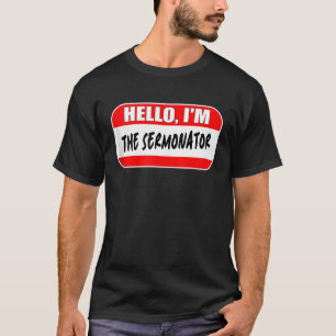 Camiseta Olá, sou o Pastor Sermonador Apreciação Sunda