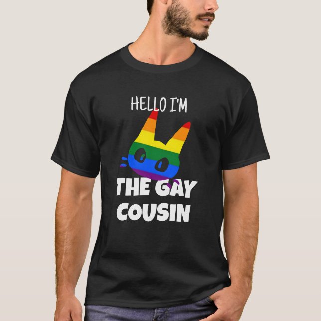 Camiseta Olá, sou o primo gay (Frente)